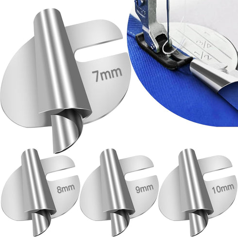 TOOVREN Universal Sewing Rolled Hemmer Foot 4pcs, Rolled Hem Presser Foot, 7/8/9/10mm Wide Rolled Hem Foot, Sewing Machine Presser Foot Hemmer Foo...